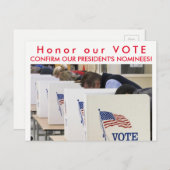 Honorer nos cartes postales de vote (Devant / Derrière)