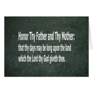 Honorez Thy père et Thy mère