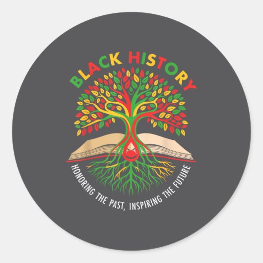 Honoring Past Insring Future Men Women Black Histo Ronde Sticker (Voorkant)