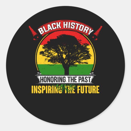 Honoring The Past Inspiring Future Black History Ronde Sticker (Voorkant)