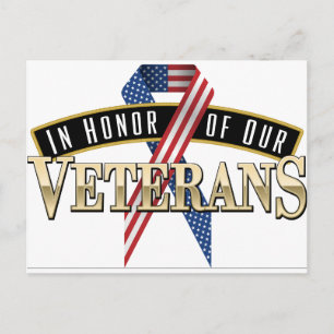 Honoring Veterans Logo Ribbon Briefkaart