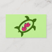 Honu avec la ketmie fleurit des cartes de visite (Dos)