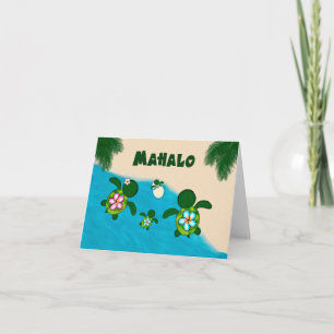 Honu BOY Baby TURTLE Dank u Familienblauw 284 Bedankkaart