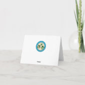Honu BOY Zee SCHILDPAD Baby shower Bedankt Blue 28 (Achterkant)