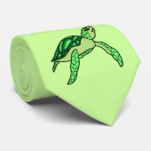 Honu dans la cravate de tortue de mer verte (Roulé)