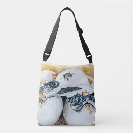 Honu Hatchlings (Groene Zee schildpad) Crossbody Tas (Voorkant)