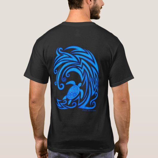 Honu hawaïen n ondule le T-shirt de tribal de (Dos)