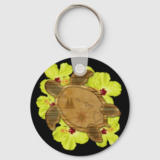Honu Hawaiian Map Sleutelhanger (Voorkant)