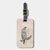 Honu Hawaiian Zee Turtle on Parchment Bagagelabel (Voorkant verticaal)