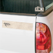 Honu Hawaiian Zee Turtle on  Parchment Bumpersticker (Op Truck)