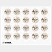 Honu Hawaiian Zee Turtle on Parchment Ronde Sticker (Vel)