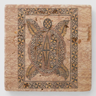 Honu Primitive Hawaiian Tattoo Tapa Stenen Onderzetter