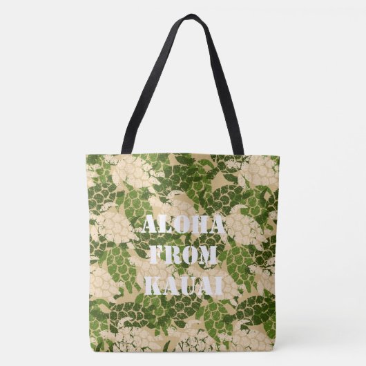 Honu Sea Turtle Hawaii Monogramme Aloha Beach Sac (Devant)