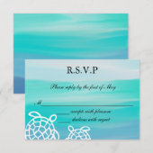 Honu Sea Turtles Beach Wedding Réponse RSVP (Devant / Derrière)