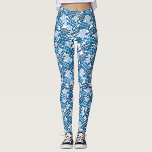 Honu Zee Turtle Hawaiian Aloha Indigo Blue Leggings