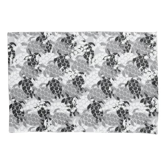 Honu Zee Turtle Hawaiian Aloha Reversible Black Kussensloop (Voorkant)