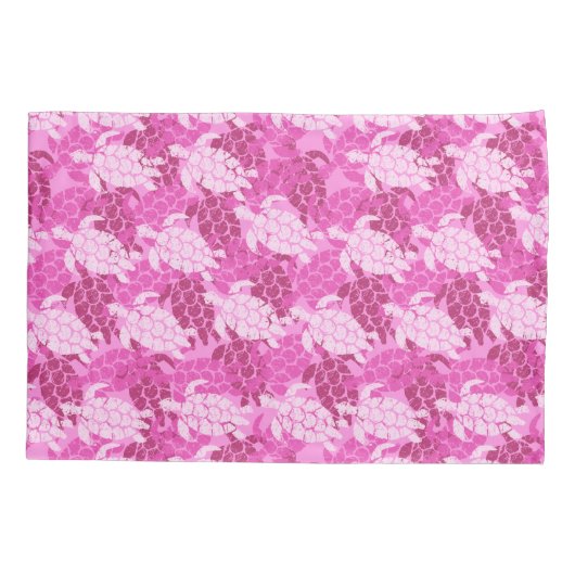 Honu Zee Turtle Hawaiian Aloha Reversible Pink Kussensloop (Achterkant)