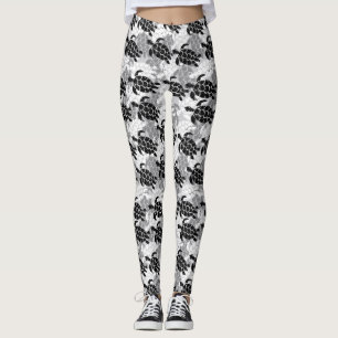 Honu Zee Turtle Hawaiian Aloha Silver Leggings
