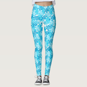 Honu Zee Turtle Hawaiian Aloha Turquoise Leggings