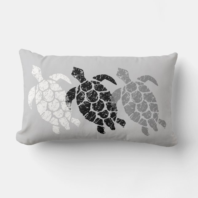Honu Zee Turtle Hawaiian Reversible Engineering Kussen (Voorkant)