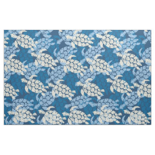 Honu Zee Turtle Hawaiian Tapa - Indigo Stof