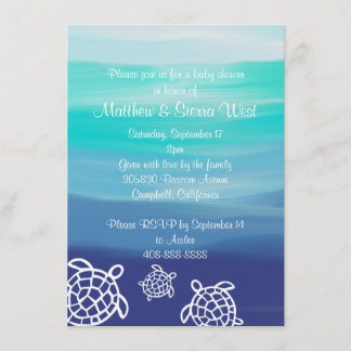 Honu Zee Turtles Couples Baby shower Kaart