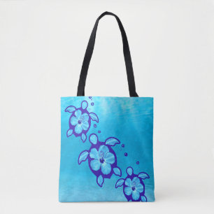 Honu Zee Turtles Flowers Draagtas