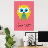Hoo Data in Roze-Poster Poster (Thuiskantoor)