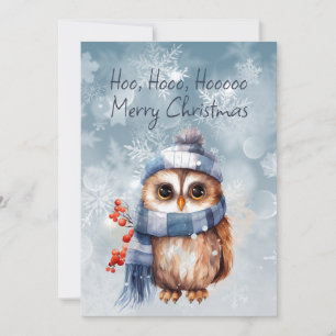 Hoo Hoo Kleine Uil Vrolijk Kerstfeest Kaart
