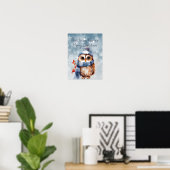 Hoo Hoo Kleine Uil Vrolijk Kerstfeest Poster (Thuiskantoor)
