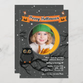 Hoo Hoo Photo Invitation Halloween (Devant / Derrière)