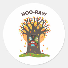Hoo-Ray Pun Ronde Sticker