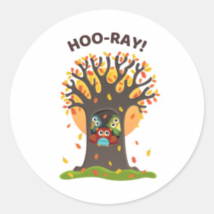 Hoo-Ray Pun Ronde Sticker