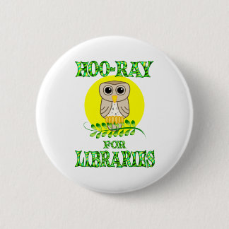 Hoo-Ray voor bibliotheken Ronde Button 5,7 Cm