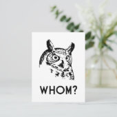 Hoo Who Whom Grammar Owl Briefkaart (Staand voorkant)