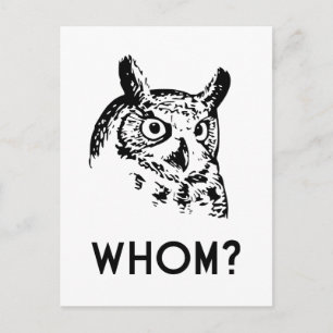 Hoo Who Whom Grammar Owl Briefkaart