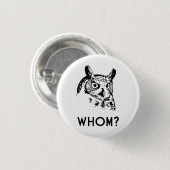 Hoo Who Whom Grammar Owl Ronde Button 3,2 Cm (Voorkant /achterkant)