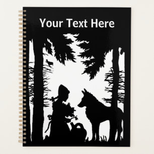 Hood à cheval en silhouette noire en Wolf Woods