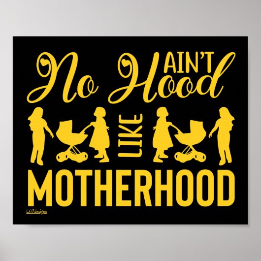 HOOD ALS MOTHERHOOD grappig moederdag Poster (Voorkant)