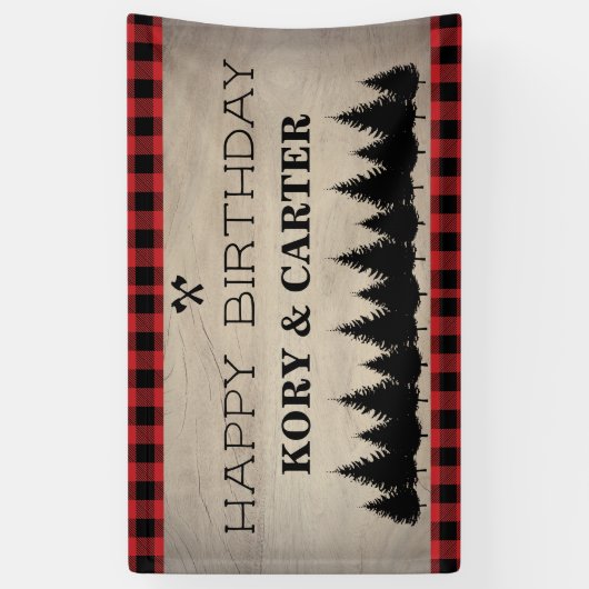 Hood Buffalo Plaid Birthday Spandoek (Verticaal)
