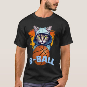 Hood Kat Basketbal Triple-Double B-Bal T-shirt