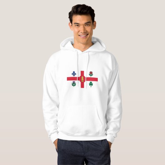 Hooded Sweatshirt with Flag of Montreal, Canada (Voorkant volledig)