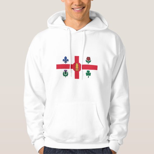 Hooded Sweatshirt with Flag of Montreal, Canada (Voorkant)
