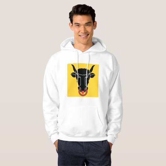 Hooded Sweatshirt with Flag of Uri Canton, Swiss (Voorkant volledig)