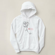 Hoodie Enkele lijn Roos "Hoe zou je leven..."