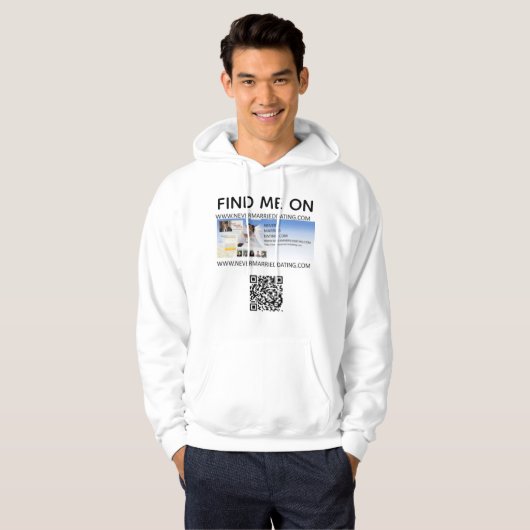 Hoodie Find Me On Nooit Getrouwd Dating COM (Voorkant volledig)