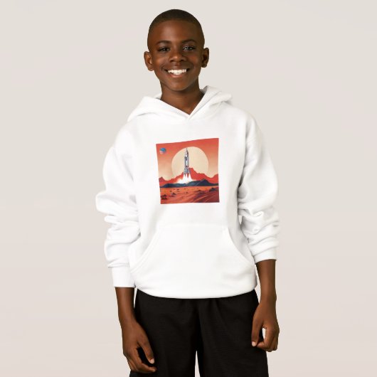 Hoodie fusée sur mars (Devant entier)