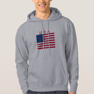 HOODIE USA FLAG RED WHITE BL