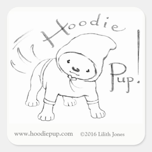 HoodiePup Stickers! Vierkante Sticker (Voorkant)