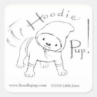HoodiePup Stickers! Vierkante Sticker